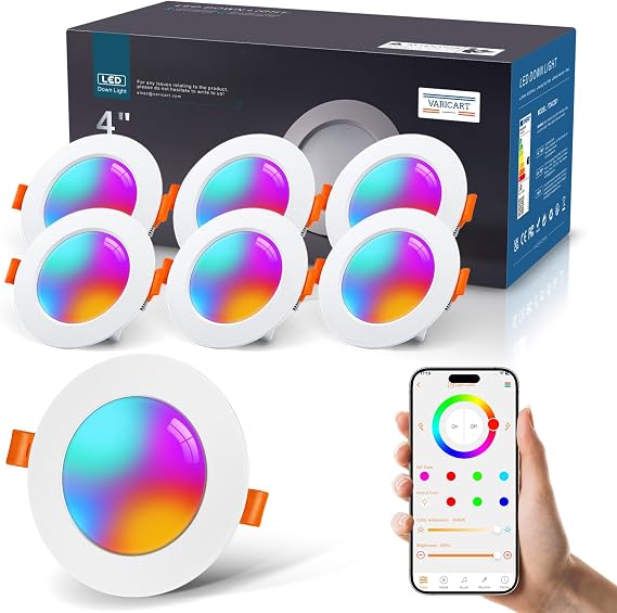Smart LED Downlights for Ceiling,Compatible with Alexa, Bluetooth [Energy Class E]