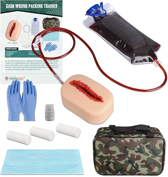 Laceration Wound Packing Task Training Kit, Bleeding Control Simulator for First Aid Emergency Practice, Stop the Bleeding Training