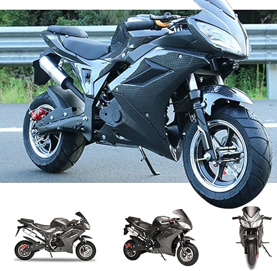 Mini Motorcycle for Adults, 50cc 4-Stroke Mini Dirt Bike, Gas Power Pocket Rocket Bike, Kid Dirt Bike [Up to 30MPH],Max Load 400Lbs Black