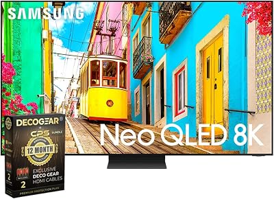 Samsung QN75QN800DFXZA 75 Inch Neo QLED 8K Smart TV 2024 Bundle with Deco Gear 2X 4K HDMI 2.0 Cable wPure Copper Conductors & CPS Exclusive 26 Month Protection Pack Bundle BEACH-CPS-264000