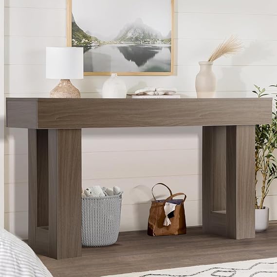 Depeht 63" Long Entryway Console Table, Wooden Sofa Behind Couch Table