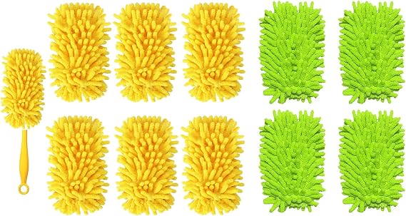 6+4 Reusable Duster Refill Compatible with Swiffer Hand Duster - 360 Heavy Duty Dusters Refills - Microfiber Ceiling Fan Duster for Swiffer Dusters Extended Handle(Handle is Not Included)