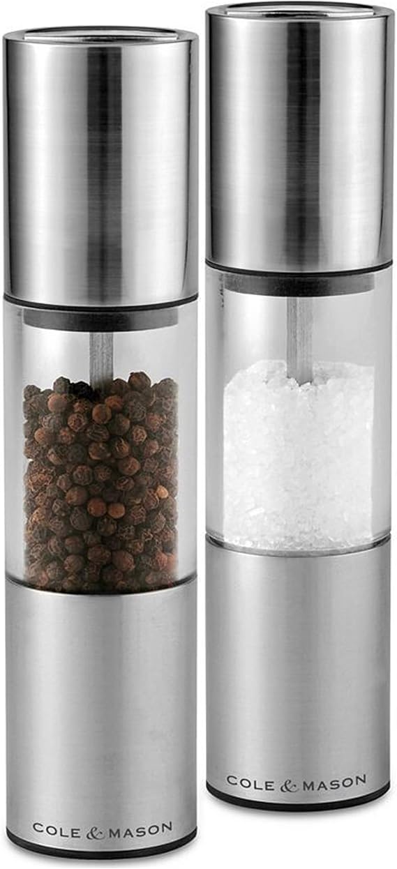 Cole & Mason Oslo Precision Salt & Pepper Grinder Set, Ceramic/Carbon Steel