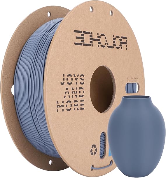 3DHoJor Matte PLA Filament 1.75mm Grey, 1kg (2.2lbs), Fit Most FDM 3D Printers