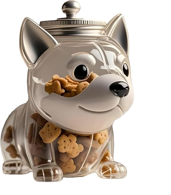 Cute French Bulldog Snack Jar, Airtight Glass Container with Lid for Cookies, Coffee Pods & Pet Treats - Decorative Kitchen Storage for Dog Lovers (Siberian Husky)