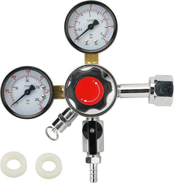 Dual Stage Pressure Co2 Draft Beer Regulator CGA-320 Dual Gauge Keg Regulator 0-60 PSI 0-3000PSI
