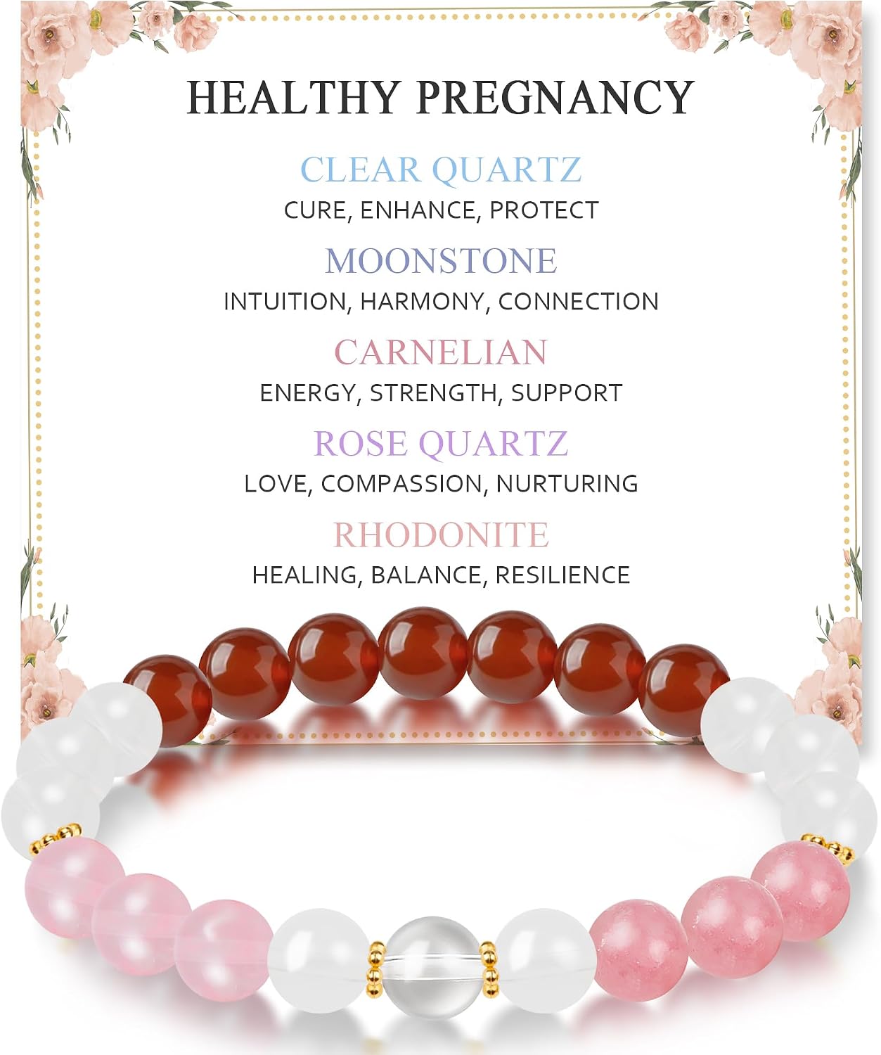 SmileBelle Pregnancy Gifts for Expecting Mom, Pregnant Mom Gifts as Mom to Be Gifts Healing Bracelet for Pregnant Women as Pregnancy Must Haves Expecting Mom Essentials as New Mom Gifts