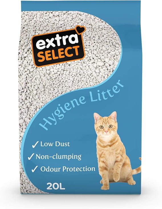 Extra Select Premium Hygiene Cat Litter - Calcium Silicate Non-Clumping Odour Control - 20L