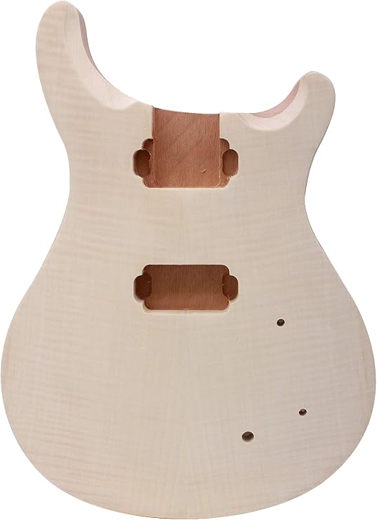 Yinfente Electric Guitar Body Mahogany Maple wood For Electric Guitar Replacement Set in Style Flame Maple cap HH pickups holes
