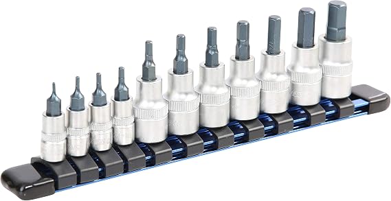 OEMTOOLS 22984 11-Piece SAE Hex Bit Socket Set, S2 Steel