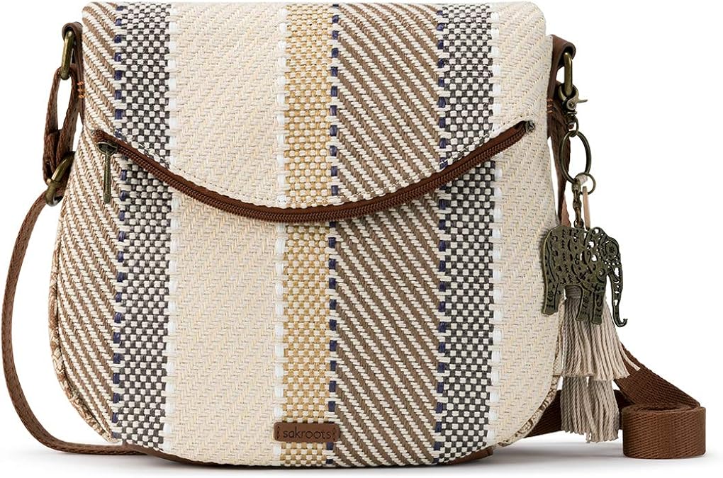 Sakroots Artist Circle Foldover Crossbody Bag in Eco-Twill, Multifunctional Purse