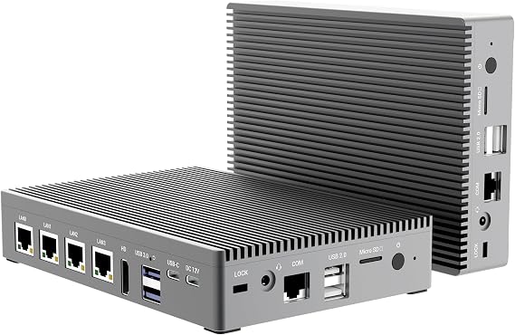 Fanless Firewall N100 4x2.5G Mini PC 8GB RAM 128GB eMMC