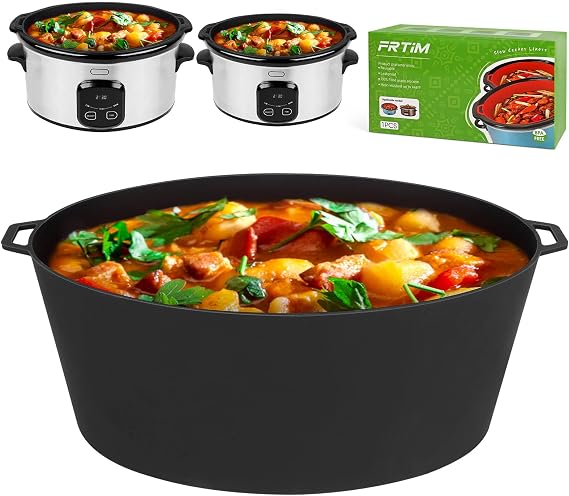 Silicone Clock Pot Liner Reusable Slow Cooker Liner Fits 7-8 Quart Oval Slow Cooker Leakproof Dishwasher Safe Cooking Pot Liner 1 Piece Black