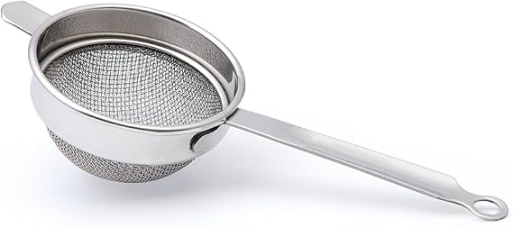 Kuber Industries Stainless Steel Double Mesh Tea Strainer Chalni 10 Cm Diameter (Silver)