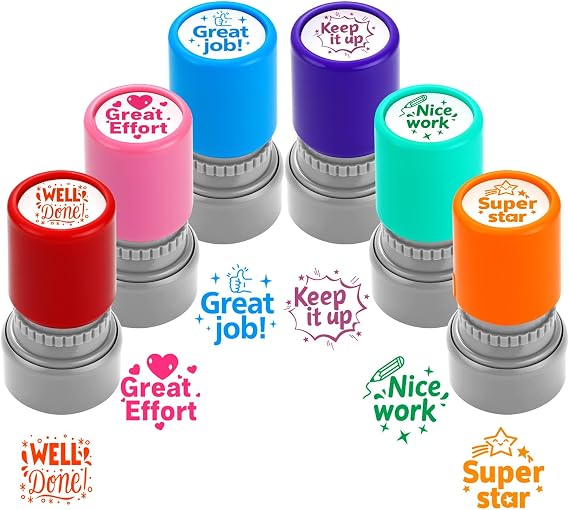 Teacher Stamps for Classroom Self Inking Rubber Great Job Stamp for Grading
