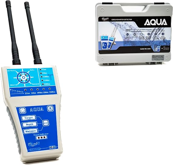 MWF Aqua Long Range Underground Water Detector & Locator, Identifies All Types of Water, Advanced Acoustic Identification System, Highly Precise Device, Long Range Detection