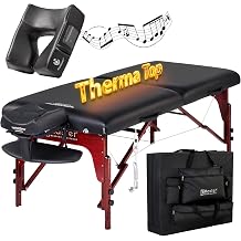 Master Massage 71cm Montclair Heating Top Professional Portable Massage Table W/Bluetooth Music Face Cushion Therapy Table Foldable Massage Couch Therma Top Lash Bed SPA Salon Facia Bed(UK Plug)