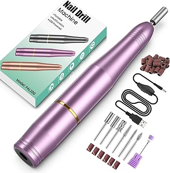 Electric Nail File, Professional Nail Drill Machine for Gel Nails, 20000RPM Adjustable Speed, Electric Nail Drill E File for Nail, Portable Manicure Pedicure Set for Women Girls Mum Nail Care Gifts