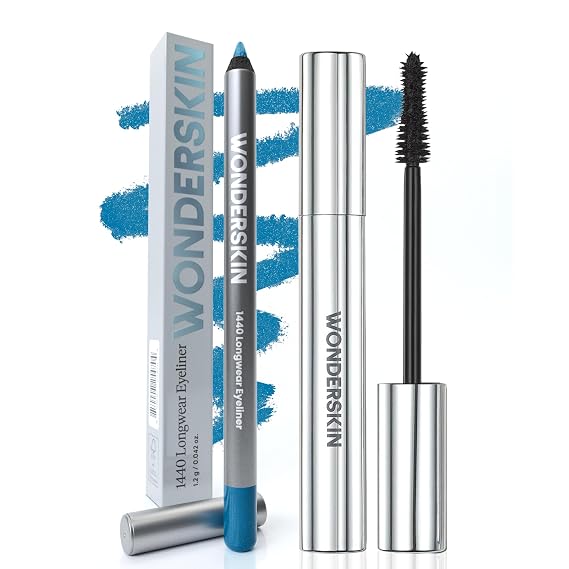 Wonderskin 1440 Longwear Eyeliner (Aqua) with Wonderskin Black Mascara