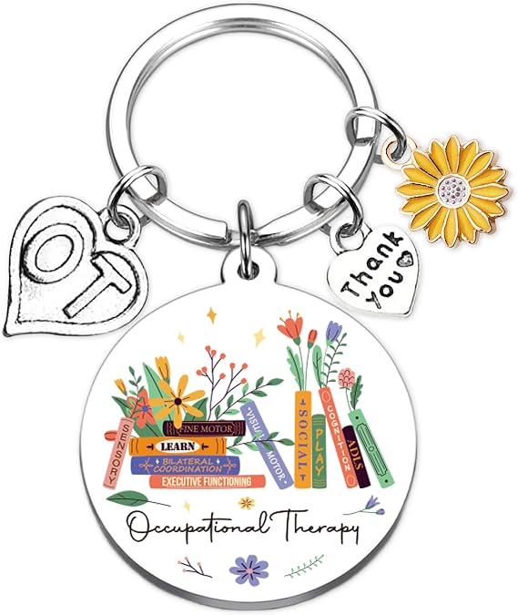 Occupational Therapy Gifts Therapist Keychain - Thank You OT Gift for Retirement, Birthday Christmas and New Year