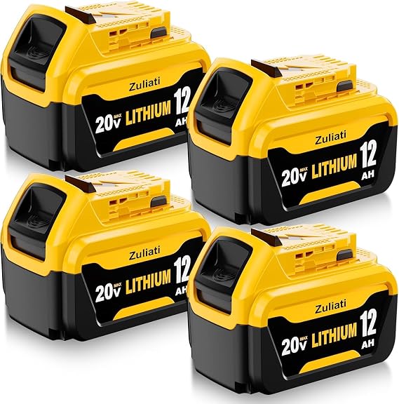 4Pack 12.0Ah DCB206 Replacement for Dewalt 20V Max Battery(12.0Ah-4Pcs)
