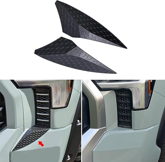 Front Side Headlight Grille Patch Decors Compatible with 2026 2025 2024 2023 2022 Toyota Tundra Accessories Add Unique Appearance ABS Plastic (Use Double-sided Tapes to Install)