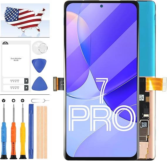 for Google Pixel 7 Pro Screen Replacement for Google Pixel 7 Pro 6.7" GP4BC GE2AE Display LCD Touch Screen Digitizer Full Assembly Parts Kit with Repair Tools (Original Black)