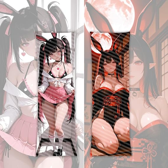 Otaku Double Side Full Body Bed Pillow Covers, Anime Girl 40x120cm Hugging Body Dakimakura Cushion Cover