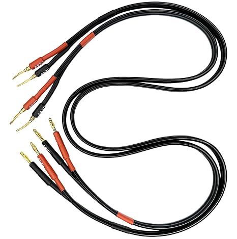 CNCESS Braided Pin to 4mm Banana Plug Cable, 12AWG, 2-Pack (3 Feet)
