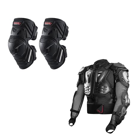 Scoyco Motorcycle Knee Pads and AM02-2 Motorcycle Jacket Armored Bundle