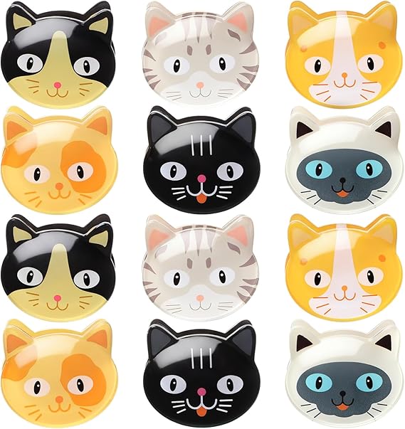 Tigeen 12 Pcs Cat Clips Bag Clips Set Multipurpose Cute Snack Chip Sealer