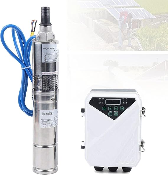 3" Deep Well Submersible Pump,Solar Water Pump with 2m Cable,Deep Well Borehole Submersible Pump,Stainless Steel,For Factories,Farmland,Irrigation 3DSS1.2-77-36-210