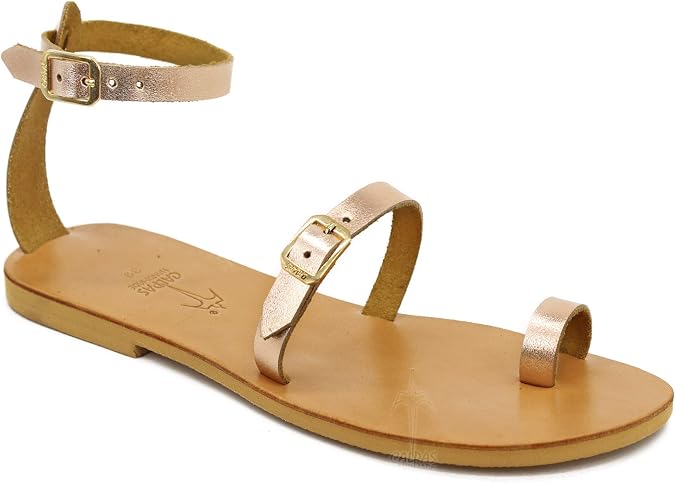 Toe Ring Sandals Leather Sandals Strappy Toe Ring Sandals Greek Sandals - Breeze