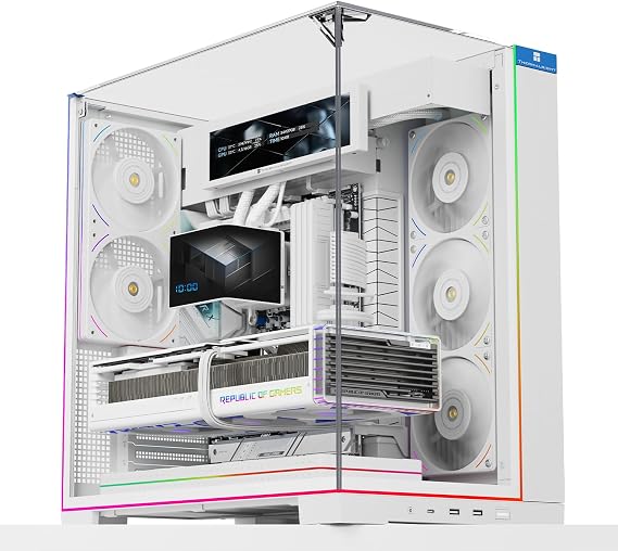 Thermalright TR A70 White PC Case in White Expandable with Vertical GPU Mount & Type-C Interface High-throughput Ventilation Stable Structure Universally Suitable for Gaming and Rendering