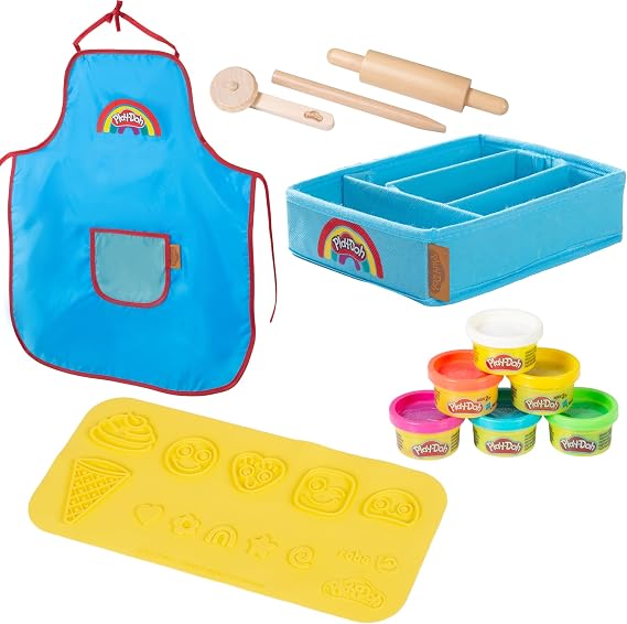 Play-Doh: Creative Playset - All Inclusive Clay Art Set, (6) 1oz Play-Doh Containers, Storage Box, Apron, 3pc Wooden Tools, 3D Silicone Mat, Kids 3+