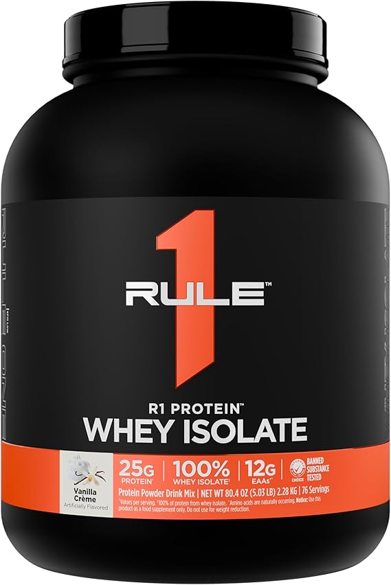Rule 1 Proteins R1 Protein Whey Isolate, Vanilla Creme, 76 Servings