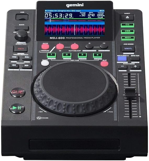 Gemini Standalone CD & USB DJ Media Player, MIDI (MDJ-600)