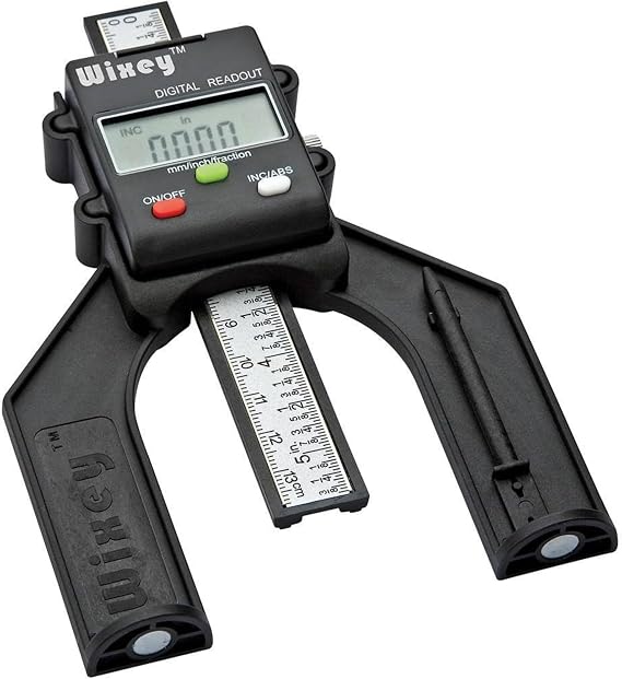 Wixey Mini Digital Height Gauge Durable Easy-Read Digital Depth Gauge Precise Accurate Height Measurement Tool for Router & Table Saw Compact Measuring Tools for Woodworking Projects
