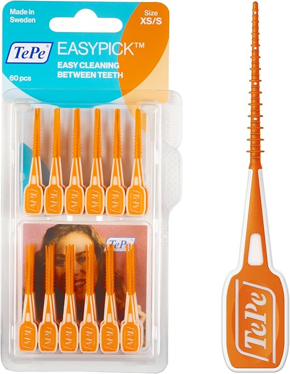 TePe EasyPick Toothpicks, Orange, ISO XS-S, 60pcs