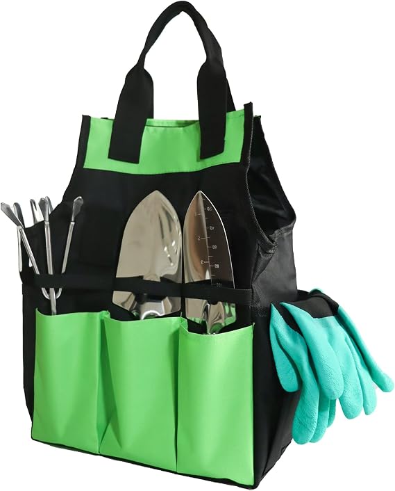 Garden Tool Bag, Large Oxford Garden Tool Organizer, Gardening Tote Bag with 8 Pockets & Handle, Gardening Tools Organizer for Indoor and Outdoor Use, Ideal Gifts for Woman Man, Tools Not Included