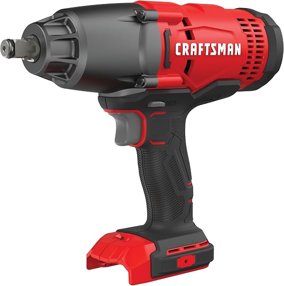 CRAFTSMAN V20 RP 1/2 inch Cordless Impact Wrench Kit, Brushless, 4Ah Battery and Charger Included (CMCF900M1) + Deep Impact Socket Set, SAE, 1/2-Inch Drive, 6-Point, 12 Pieces (CMMT15886)