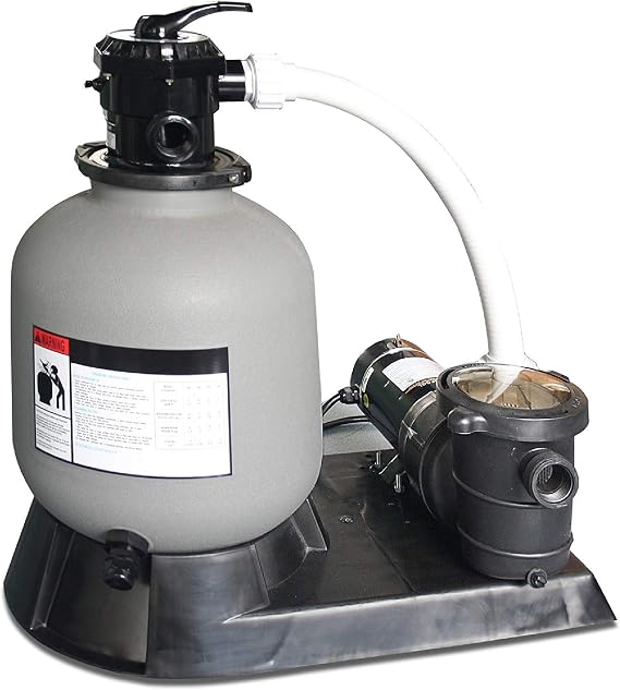 Swim Central 1.5 Horsepower Sand Filter Combo with Pump Pressure for Above Ground Pools - 19"