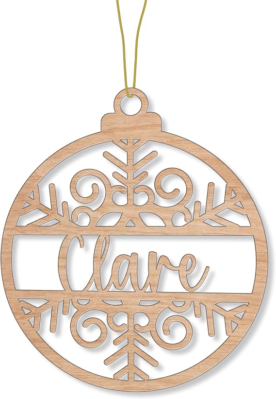 Custom Name Christmas Ornament, Personalized Christmas Snowflake Wood Ornaments, Family Ornaments, Christmas Tree Ornament