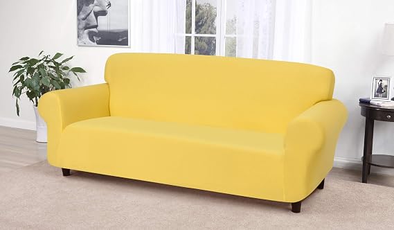 Madison Yellow Jersey Sofa Slipcover, Model:JER-Sofa-YE