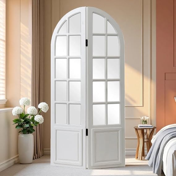 SOFE Arched Window Frame Room Divider 2 Panel, 4.7ft / 56 Inches Tall