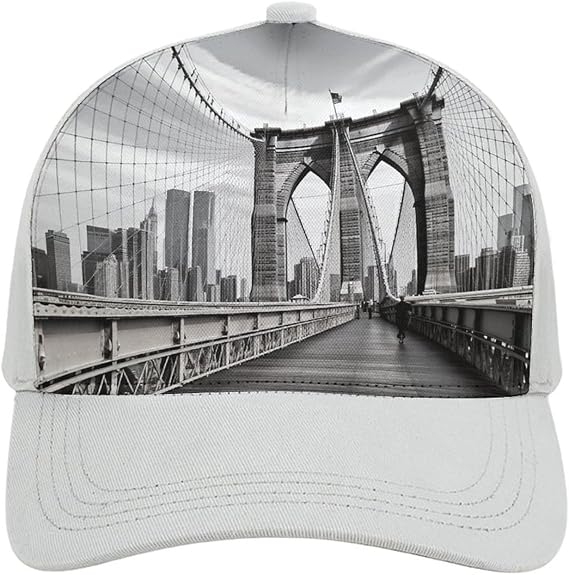 Baseball Cap,Brooklyn Bridge Adjustable Baseball Hat,Personalized Trucker Caps,top Level Baseball Cap Gift for Men/Women, 5 3/8, Light Gray-style