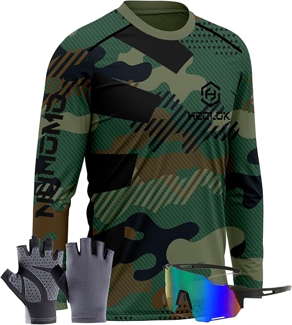 Men's Basic Cycling Jerseys,Bicycle Jersey,Long Sleeve Moisture Wicking Quick Dry Biking Off-Road Shirt