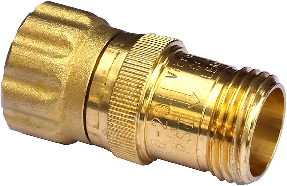15 psi Water Pressure Reducer Regulator for Drip Tape, 3/4 inch Hose Thread, 125 psi Max Inlet Pressure, Lead-free Brass, Low Flow Rate, Qty: 1