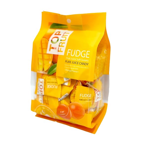TOP FRUIT Mango Jelly, Soft Chewy Texture, Real Fruit Juice, Rich Mango Flavor, Individually Wrapped, 11.3 oz (320 g)