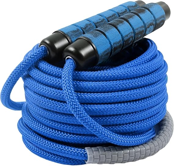 16 FT Long Jump Rope for Kids Adults,Double Dutch Jump Rope,Adjustable Skipping Ropes with High-strength Nylon Braided Rope Core,360Rotation Not Entangled,Long Enough for 2-4 Jumpers.Blue